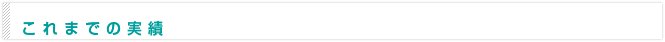 これまでの実績